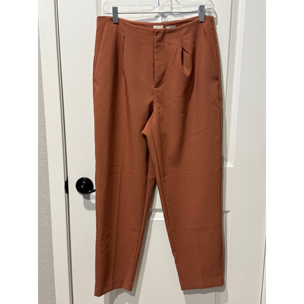 Women's A New Day Rust inverted pleat stretch ankle pants Size 8
